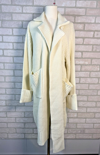 OFF WHITE Giacca maglione WeWoreWhat oversize Coatigan con tasche nuova con etichetta morbida