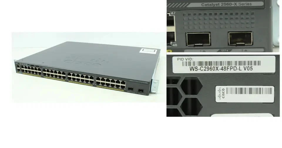 Cisco Catalyst WS-C2960X-48FPD-L V02 2960x Switch 48 Port 1Gbps PoE + 2x SFP+ - Image 1 of 1