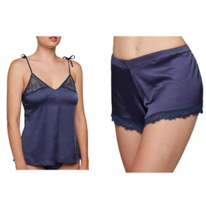 Ysabel Mora Satin Touch Lace Trimmed Vest Top & Short French Style Knickers - Picture 1 of 5