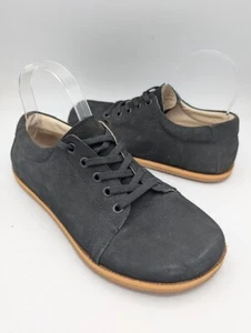 Aintap Men's Zero Drop Barefoot Handcrafted Suede Lace-up Shoes Black 40 Size 9 - Picture 1 of 7