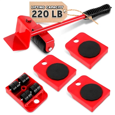 Furniture Lift Mover Tool Set with Wheels Heavy Duty Sliders and Lifter Kit - Image 1 of 4