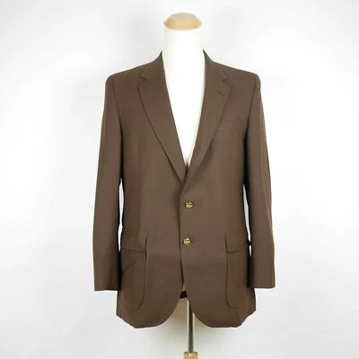 IZOD LACOSTE 男式 42 R - 巧克力棕色夹克外套鳄鱼纽扣 — 第 1/4 张图片