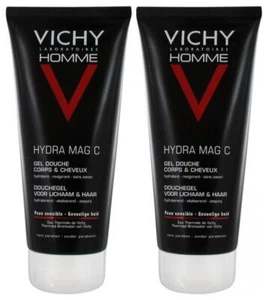 Vichy Homme Hydra Mag C Body & Hair Shower Gel 2 x 200ml - Picture 1 of 1