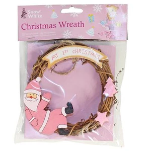 Wooden Wreath My 1st Christmas Decoration - Girl Pink - Bild 1 von 1