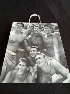 Abercrombie & Fitch Vintage Paper Used Shopping Bag Rare Male Model Black White - Picture 1 of 13