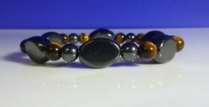 Braccialetto Guarigione Magnetica Ematite DOLORE ARTRITE Tigri Allungamento Occhio - Foto 1 di 4
