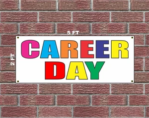 CAREER DAY Multi-colored Banner Sign 2x5 - Picture 1 of 1