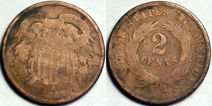 1868 Two Cent Piece - Image 1 of 1