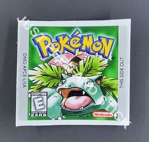 Gameboy Pokemon Green Version Replacement Label Decal Sticker Nintendo Cartridge