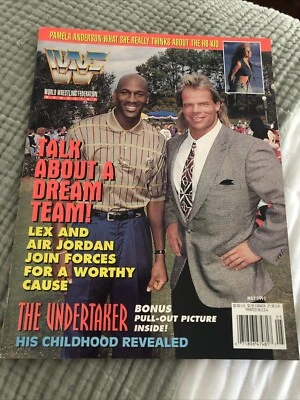 Revista WWF mayo 1995 Lex Luger & AIR jORDAN con póster Undertaker Wwe Aew Wcw Foto 1 de 4