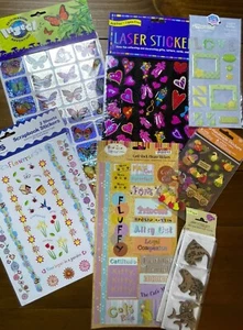 Sticker Craft Lot - Assorted Pages Scrapbook Cut Outs Puffy Love Butterfly Fall - Picture 1 of 8