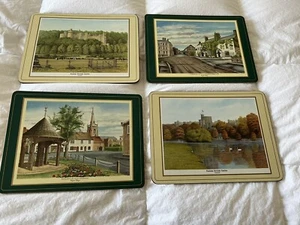 Vintage 4 Pimpernel Cork Placemats British Villages Castles Windsor Suffolk - Picture 1 of 10