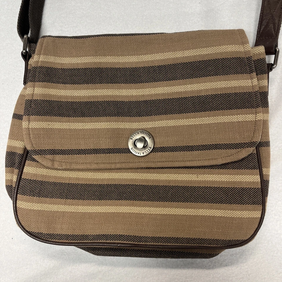 Cartera Bandolera Bella Taylor Tonos De Marrón 10 X 12 Correa Ajustable Foto 1 de 4