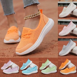Womens Get Fit Go Walking Shoes Slip On Gym Fitness Memory Foam Ladies Trainers - Picture 1 of 56