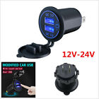 Car Cigarette Lighter Socket Dual QC3.0 USB Car Charger With Wire and Terminal