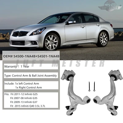 2x Rótula brazo de control inferior derecho delantero derecho derecho para Infiniti AWD G25 G35 G37 Q40 Foto 1 de 4