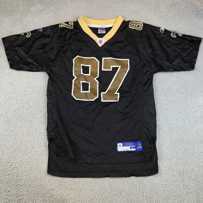 New Orleans Saints J. Horn #87 Juvenil Grande 14-16 Negro Manga Corta Cuello en V NFL Foto 1 de 4