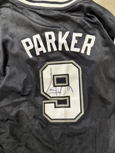 Tony Parker San Antonio Spurs Signed Black Jersey Autographed JSA Youth XL - Picture 1 of 3