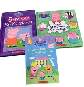 Lot of 3 Peppa Pig Books 2 hard/1 soft, 16 stories + stickers - Picture 1 of 7