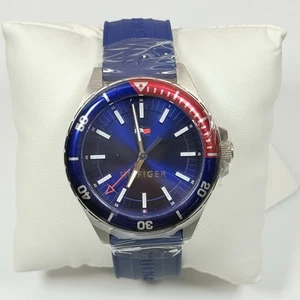 Tommy Hilfiger Logan Blue Dial Silicone Rubber Strap Men’s Watch 1792009 - Picture 1 of 3