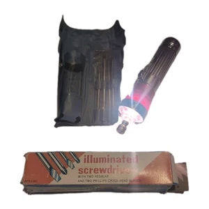 BELEUCHTETER SCHRAUBENDREHER VINTAGE NEU 2 NORMAL 2 KREUZSCHLITZKOPF GETESTET & funktioniert! - Bild 1 von 4