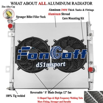 2 Row Radiator Shroud Fan For 2003-2009 Toyota 4 Runner Lexus GX470 4.7L V8 AT Foto 1 de 4