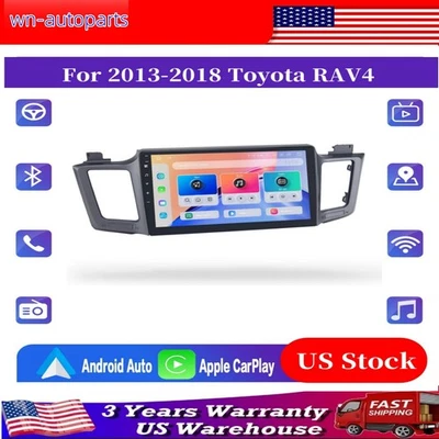10in Android 13 Car Stereo Radio GPS Navi Carplay For 2013-2018 Toyota RAV4 Foto 1 de 4