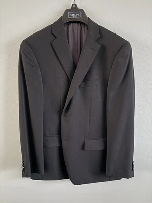 全新无标签 APT9 男式黑色西装夹克 40S 现代版型 — 第 1/4 张图片