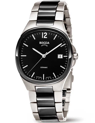 Boccia 3668-01 Herrenuhr Titanium Saphirglas Keramik 38mm 5ATM - Bild 1 von 2