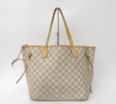 Auténtico bolso de hombro Louis Vuitton Damier Azur Neverfull MM F#47629 Foto 1 de 4