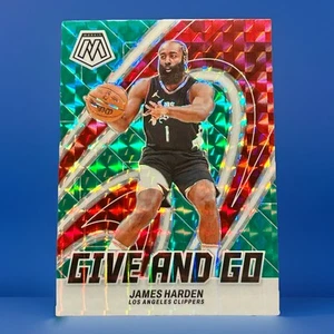 James Harden Green Prizm Give And Go 2023-24 Panini Mosaic #15 - Picture 1 of 3