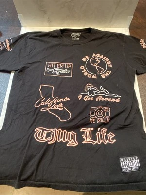 Vintage RARE ROCKSMITH ROCK SMITH THUG LIFE T SHIRT ME ROLLIN CA LOVE LGE FRB2 - Image 1 of 4