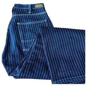 IRON HEART Striped Work Pants Sanforized Denim Motorcycle Durable 39cm Waist F/S - Picture 1 of 4