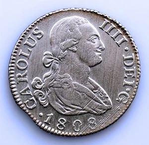 SC-Spain-Carlos IV. 2 reales 1808 AI. Madrid. EBC-/XF- Plata 5,9 g. Limpiada - Imagen 1 de 2