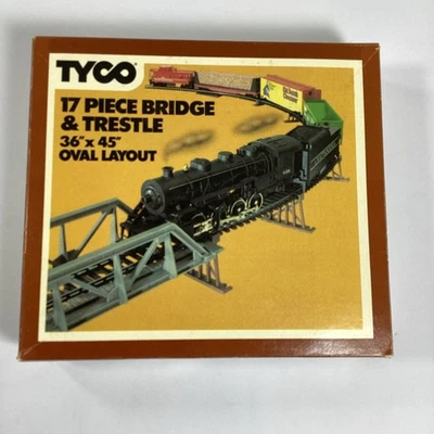 Tyco Train Bridge Trestle Oval Layout 17 Piece Unassembled - Image 1 of 4