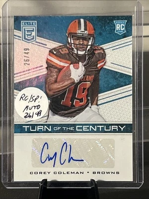 COREY COLEMAN 2016 PANINI DONRUSS ELITE TURN OF THE CENTURY ROOKIE AUTO /49 - Image 1 of 2