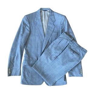 Saint Laurent Rive Gauche Vintage 70s 2 Piece Suit Gray EU46 Blazer Pants - Picture 1 of 22
