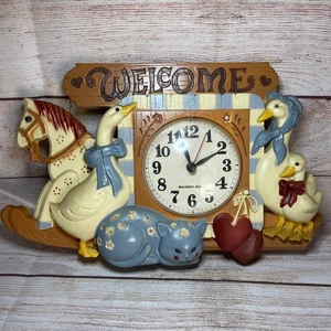 Wall Clock Kitchen Burwood New Haven Welcome Kitten Horse Duck Cat ANIMAL Theme - Picture 1 of 6