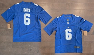 NIKE YOUTH New York Giants #6 Jaxson Dart Stitched Royal Blue F.U.S.E. Jersey NWT