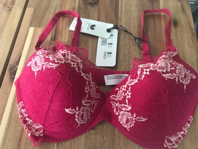 Бюстгальтер Wacoal Lace Perfection Cerece Великобритания 32D с подкладкой пуш-ап 135003 новый - Изображение 1 из 4