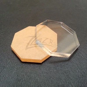 (50) 1"x1/8" OCTAGONS Clear Acrylic Disc Plastic Plexiglass Geometric Craft-USA! - Picture 1 of 6