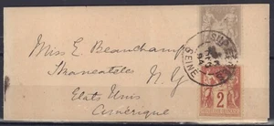FRANCIA 1894 COPERTINA PER USA SUPERNES SEINE NEW YORK - Foto 1 di 2
