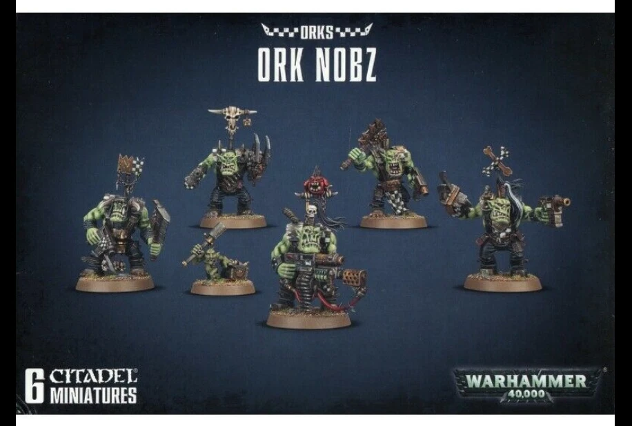Ork Nobz Warhammer 40K NO BOX Orks 5 Nobs Power Klaws Rokkit Skorcha Kombi Nob - Image 1 of 1