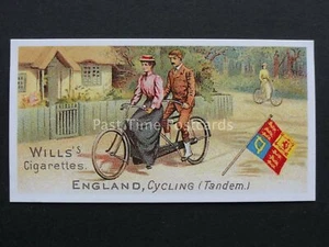No.18 ENGLAND - CYCLING TANDEM Sports of All Nations REPRINT of Wills 1901 - Picture 1 of 1