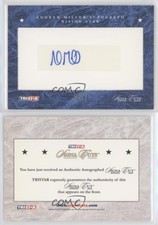 2008 TRISTAR Signa Cuts Cut Auto Hidden Treasures Blue /65 Andrew Miller Auto