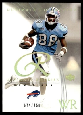 2003 Upper Deck Ultimate Collection Sam Aiken Rookie 674/750 Buffalo Bills #63 - Image 1 of 2