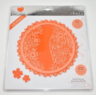 Tonic Studios Verso FLORAL FLOURISH Decorative 6 Craft Cutting Dies Set #2638e - Image 1 of 4