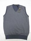Corneliani Id Italy Mens Drop Stitch Blue Grey V-Neck Wool Vest 40 L Nwt $500