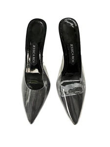 Jessica Rich Womens Size 37 Black/Clear Pumps Leather Sole MSRP $75 Great Cond. - Picture 1 of 7