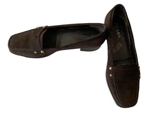 Mocassino Penny Prada Italia scamosciato marrone scuro taglia EU37 US DONNA taglia 7